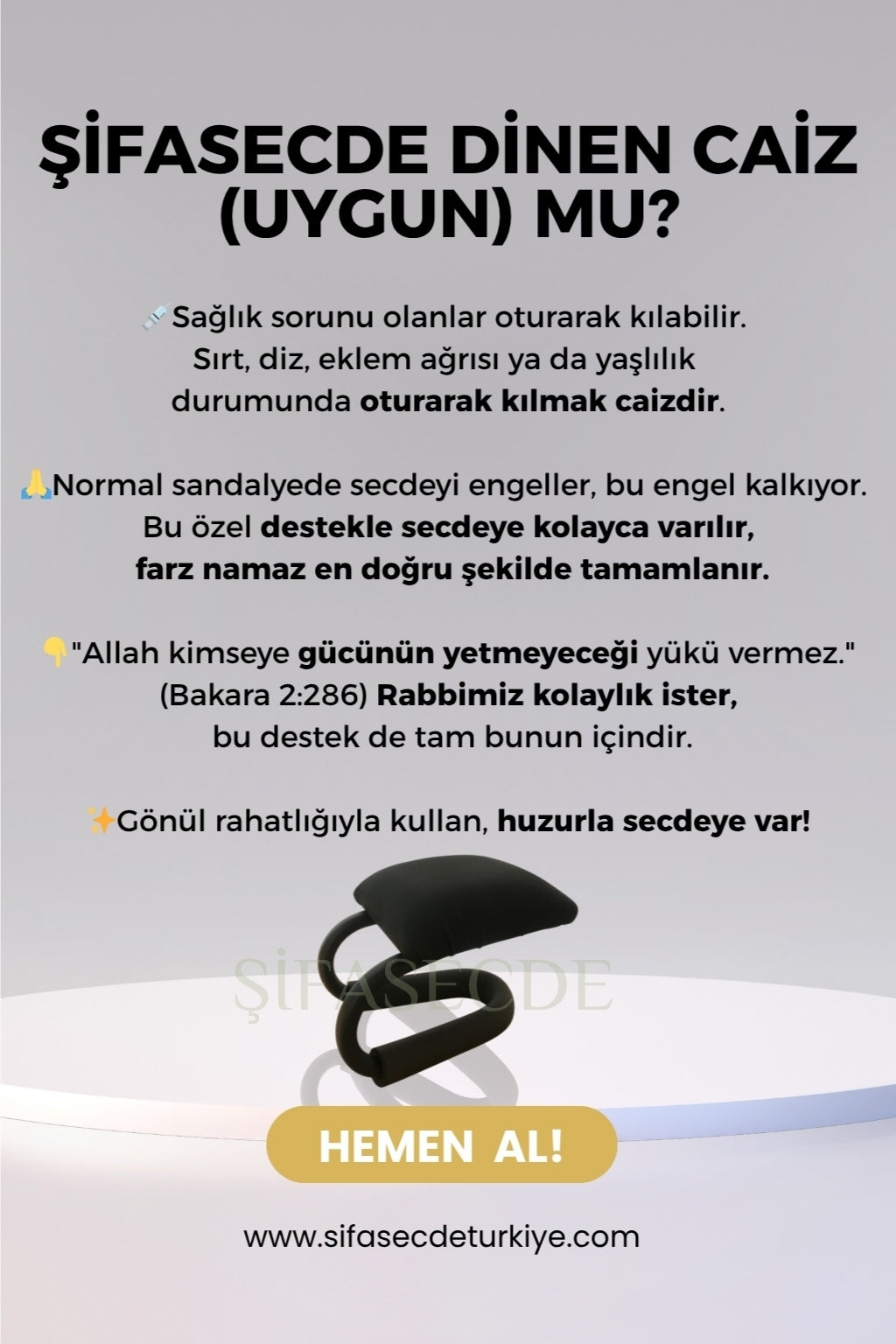 ŞifaSecde Ortopedik Secde Desteği