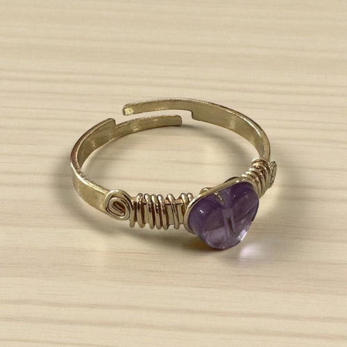 Stres Giderici Doğal Ametist Yüzük